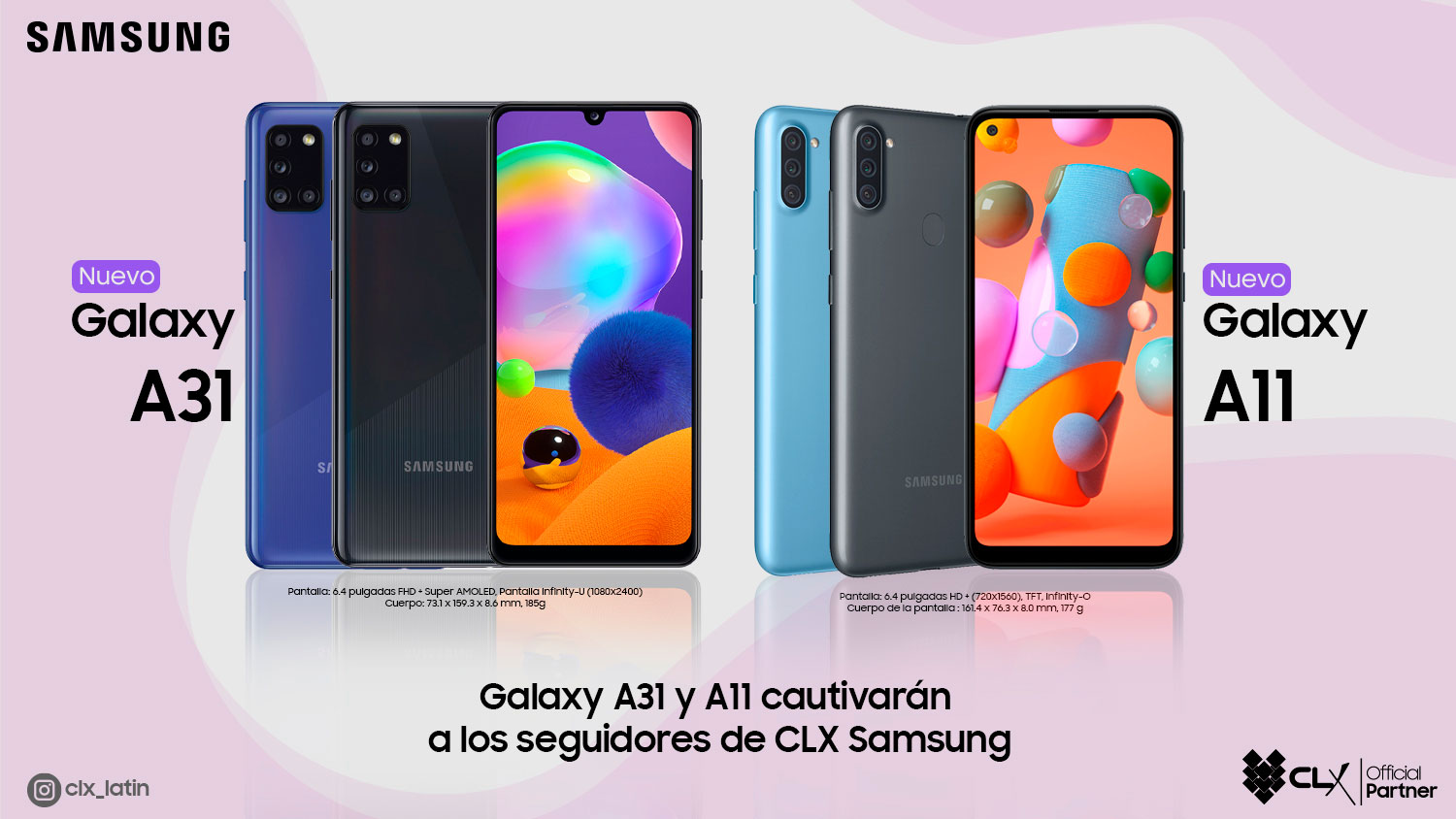 Galaxy A31 y A11 cautivará a los seguidores de CLX Samsung
